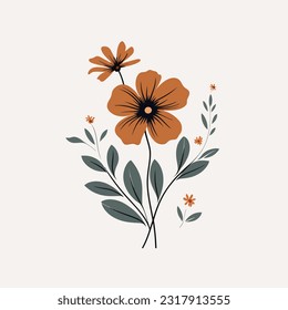 Diseño de flora plana minimalista con color armonioso