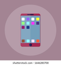 Minimalistisches Flachbild-Symbol für Smartphone
