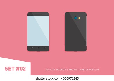 Minimalistic flat illustration of mobile phone. perspective view. Mockup generic smartphone. Template for infographics or presentation UI design.