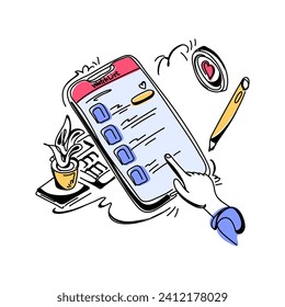 Minimalistic Flat Illustration for Web Design Watchlist Unique Artwork for Creative Professionals