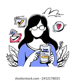Minimalistic Flat Illustration for Web Design Watchlist Unique Artwork for Creative Professionals