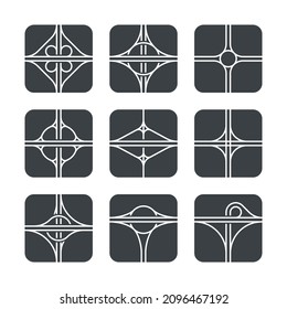 Minimalistische Schnittstellenquerschnittssymbole