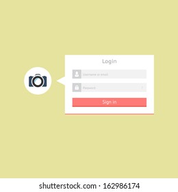 Minimalistic flat login form for web and mobile applications