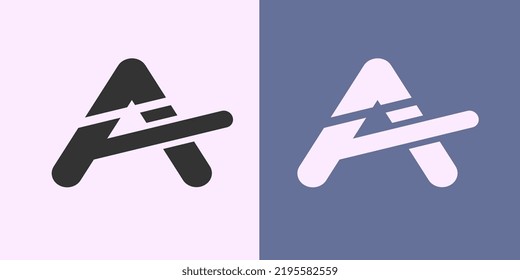 Minimalistic, flat and modern A letter logo