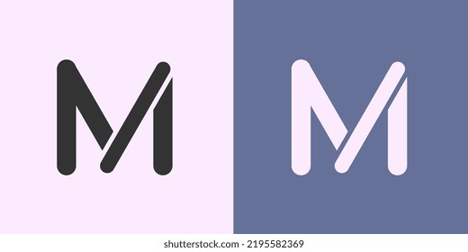 Minimalistic, flat and modern M letter logo