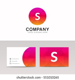 Minimalistic flat S letter in round shape logo company icon vector design