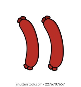 minimalistic flat sausage icon vector