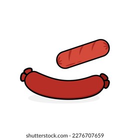 minimalistic flat sausage icon vector