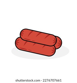 minimalistic flat sausage icon vector