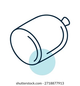 Icono de Vector plano minimalista de una salchicha cocida entera o un rollo de jamón deli, perfecto para anuncios de tiendas de comestibles o diseño de preparación de alimentos.
