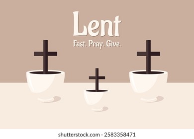 Minimalistic Flat Vector Illustration of the Lent Religious Tradition Season