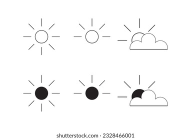 minimalistic flat vector illustration, this sunrise icon captures the essence of summer. With its sleek design, this vector symbol is ideal for enhancing the visual appeal of websites or mobile applic