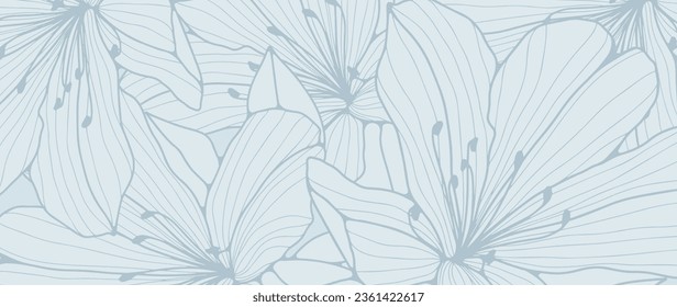 Minimalistic floral blue background with flower buds. Background for decoration, various designs, wallpapers, cards and presentations.