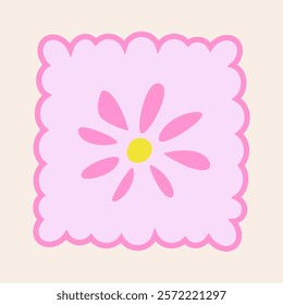 Minimalistic floral design element. Simple and sweet daisy illustration.Great for creating a cheerful and feminine atmosphere.