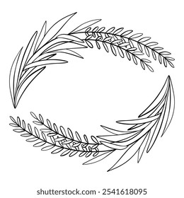 Elemento floral minimalista. Mínimo boho floral quadros e buquês, orgânico decorativo simples ícone floral minimalista. Ícone isolado do vetor no plano de fundo branco