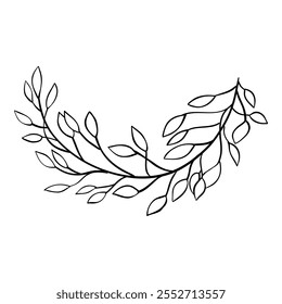Elementos florales minimalistas. Marcos y ramos florales boho mínimos, iconos florales minimalistas simples decorativos orgánicos. Vector aislado icono sobre fondo blanco.