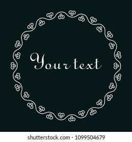 Minimalistic floral ornament. Border and frame with flower. Flat vector cartoon illustration. Objects isolated on a white background.