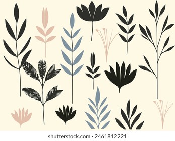 Minimalistic floral seamless pattern design.