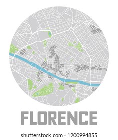 Minimalistic Florence city map icon.