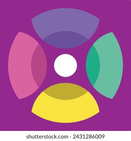 Logotipo minimalista de la flor con las formas