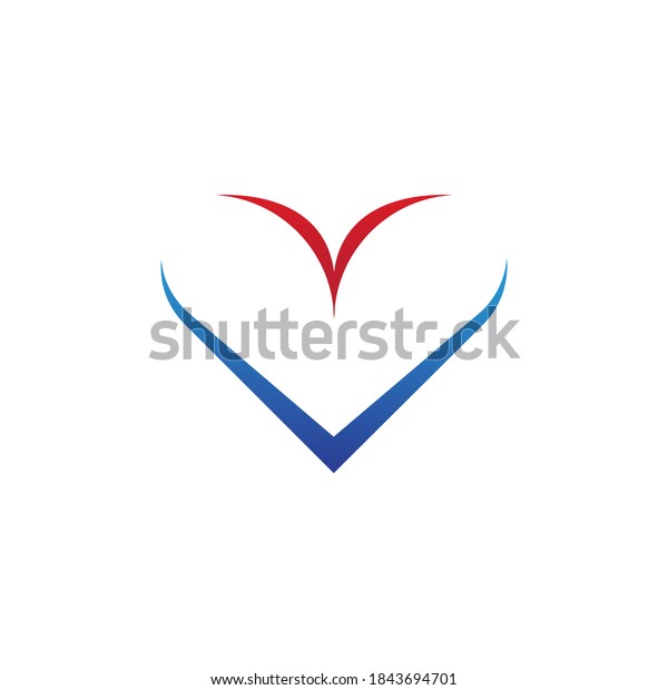 Minimalistic Flying Heart Logo Template Stock Vector (Royalty Free