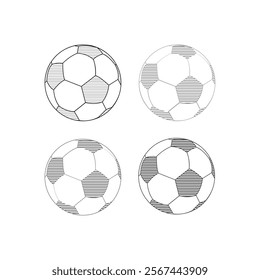 Minimalistic football vectors with clean lines, perfect for use in infographics and educational materials.