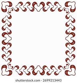 A minimalistic frame adorned with abstract red hearts, perfect for Valentine's Day or romantic designs.