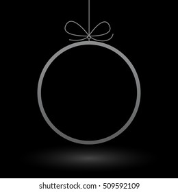 Minimalistic frame gift background design template. Vector illustration on black background