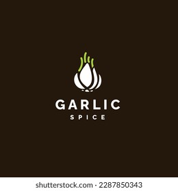 minimalistic fresh garlic logo vector icon illustration