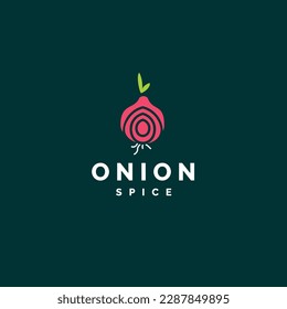 minimalistic fresh onion logo vector icon illustration