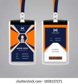 minimalistic front and back id card template