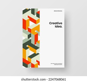 Minimalistic front page vector design illustration. Amazing geometric tiles presentation template.