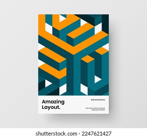 Minimalistic front page vector design concept. Original geometric tiles corporate cover illustration.