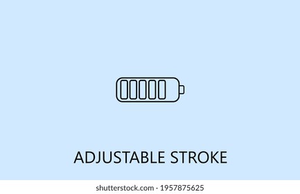 minimalistic full battery icon, logo or symbol with fully ajustable strokes