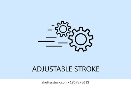 minimalistic gear icon, logo or symbol with fully ajustable strokes