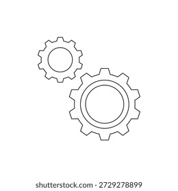 Ícone minimalista da forma da engrenagem vetor. ícone de configuração contorno definição conceito de logotipo. ícone simples da forma da roda configurar símbolo cog isolado no fundo branco configuração figura