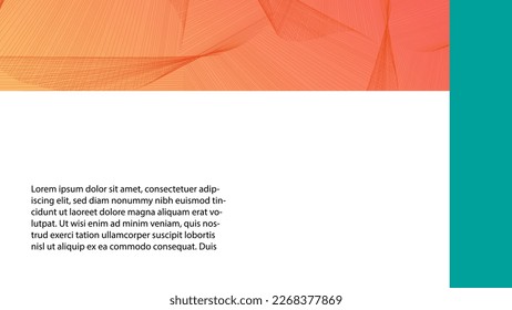 Minimalistic geometric abstract background in orange and turquoise colors. Vector illustration
