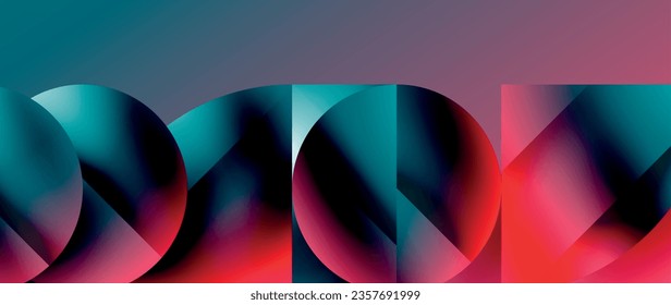 Minimalistische geometrische Kulisse, die Metallkreise und Quadrate zeigt und die schlichte Eleganz verkörpert. Reflektierende Oberflächen und präzise Formen schaffen eine harmonische Mischung aus Einfachheit und Eleganz