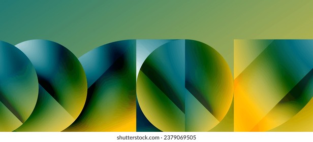 Minimalistic geometric backdrop showcasing metallic circles and squares, embodying understated elegance. Reflective surfaces and precise forms create harmonious blend of simplicity and sophistication