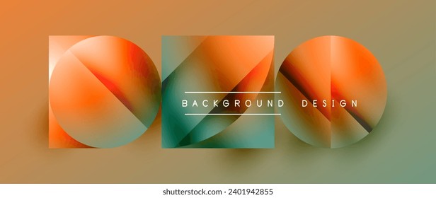 Minimalistic geometric backdrop showcasing metallic circles and squares, embodying understated elegance. Reflective surfaces and precise forms create harmonious blend of simplicity and sophistication