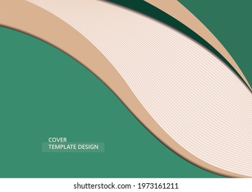 Minimalistic geometric backgrounds. Trendy colors. Wavy lines. Paper cut effect. Design layout for business presentations, flyers, posters and invitations. Vector illustration