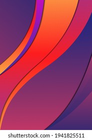 Minimalistic geometric backgrounds. Trendy gradient colors. Wavy lines. Paper cut effect. Design layout for business presentations, flyers, posters and invitations. Vector illustration