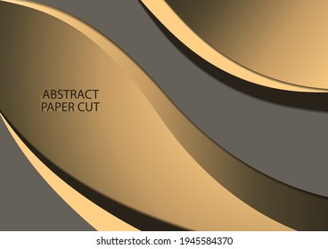 Minimalistic geometric backgrounds. Trendy gradient colors. Wavy lines. Paper cut effect. Design layout for business presentations, flyers, posters and invitations. Vector illustration