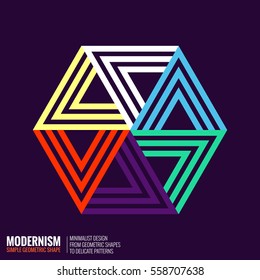 Minimalistic Geometric Design For Logo Colorful Simple Figure 