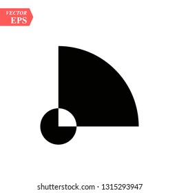 Minimalistic geometric design for logo. Simple figure, form in black white color