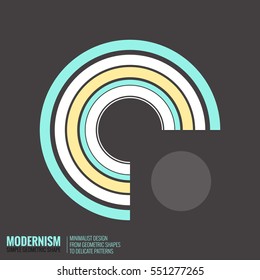 Minimalistic geometric design for logo. Simple figure, form in gray blue color