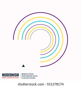 Minimalistic geometric design for logo. Simple figure, form in yellow blue color