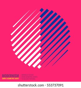 Minimalistic geometric design for logo. Simple figure, form in red color