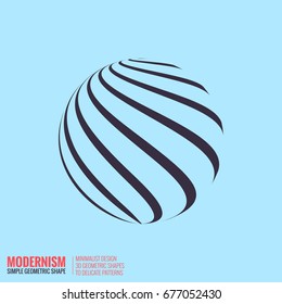 Minimalistic geometric design for logo. Simple figure, form in multi color