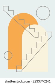 Minimalistic geometric design poster, vector template.